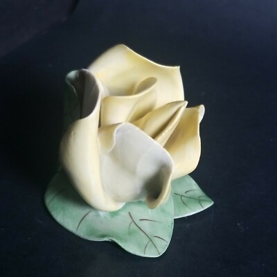 Vintage Budapest Hungary Rose Aquincum Porcelain Yellow Flower