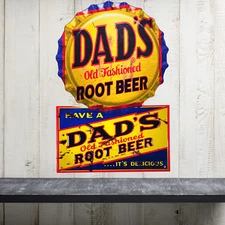 Vintage Style DADS ROOT BEER SODA Metal Advertising Sign Man cave Bar Pub decor