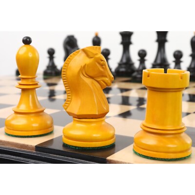 1950er Fischer Dubrovnik Schachfiguren nur Set   antiker Buchsbaum   3,8 ''King