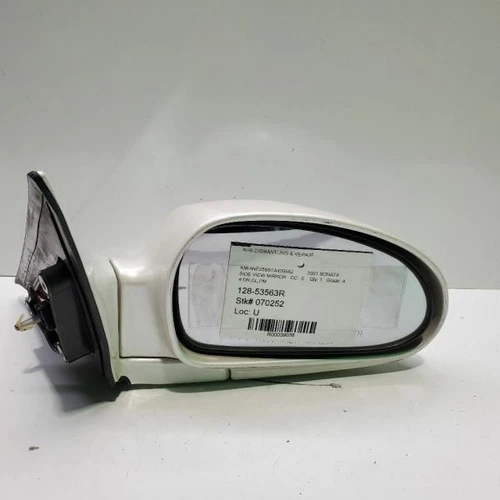 95-05, Hyundai Sonata, Psngr Side View Mirror Power, White, PN: 87606-38310