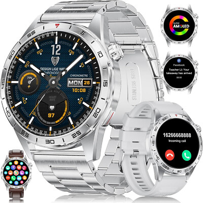 Smartwatch Herren mit Telefonfunktion Armbanduhr Sportuhr Gym Für Android IOS