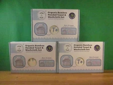 3 Pack Of Organic Bamboo Hooded Towel & Washcloth Sets Boy(3 towels+6washcloths)
