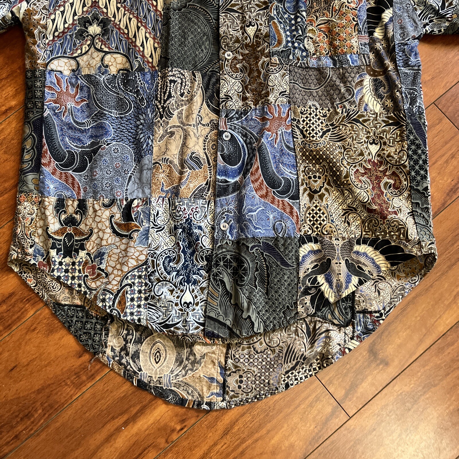 VTG Java Lava Patchwork Retro Paisley Floral Shir… - image 7