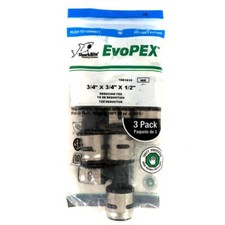 SharkBite EvoPex 46E, K412Z3, Reducing Tee, 3/4" x 3/4" x 1/2", Push To Connect