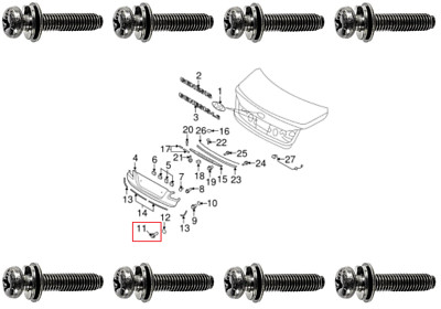 8 NEW LICENSE PLATE SCREWS! FITS ALL HYUNDAI EQUUS & GENESIS! 12291-06303