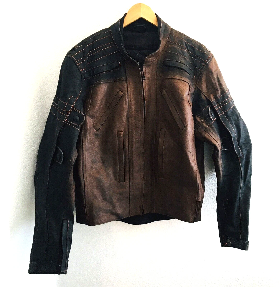 VULCAN Jacket Motorcycle Gear XL Quality Brown Black Quilted Padded Inner Lining