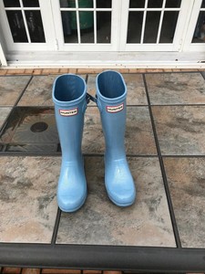 light blue hunter boots