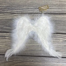 Vintage Roman Inc Christmas Ornament Angel Wings White Feathers 6”