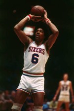 Julius Erving Of The Philadelphia 76Ers Shoots Old Basketball Photo