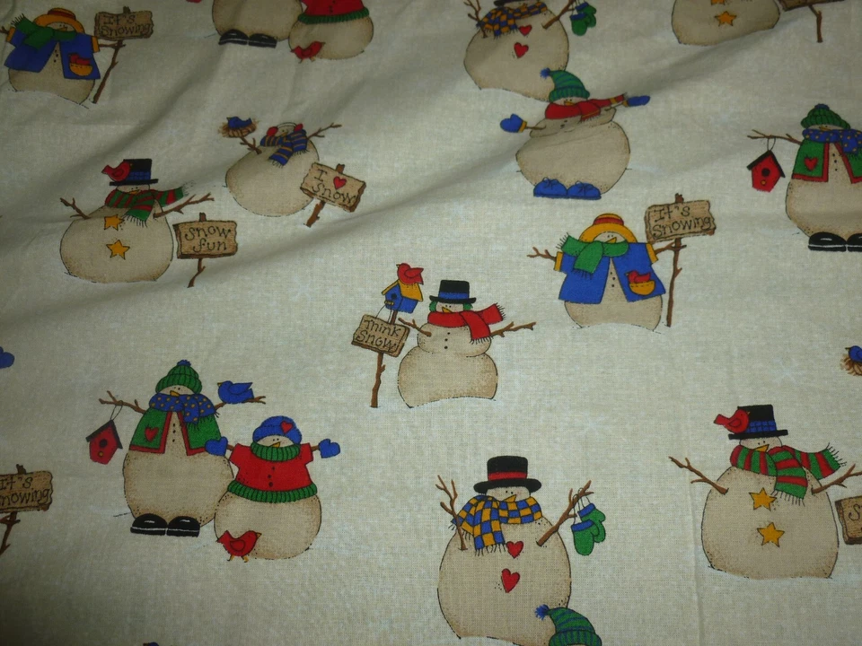 Textile Arts And Film Halloween Fabric Remnant Snowman Christmas 24x46" - Image 2 of 3