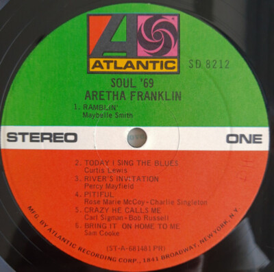 LP Aretha Franklin – Soul '69 Aretha Franklin – Soul '69 – Vinyl (LP, Album, Stereo), 1969