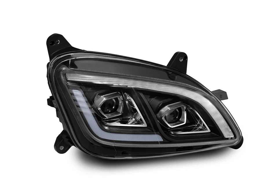 Fit For Peterbilt 579 587 2011-2021 LED Black Dual Projector Headlight Assembly Foto 2 de 4