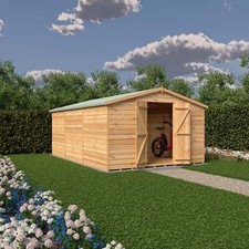 Overlap Double Door No windows 10x15 Economy Storage Shed - Outdoor Wooden Garde