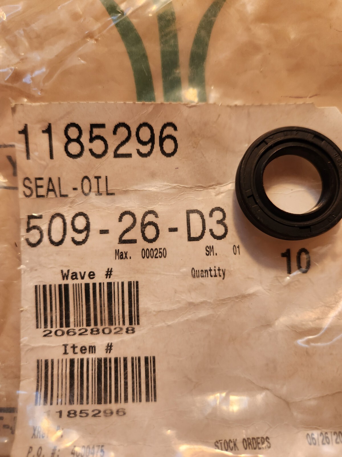 ORIGINAL Bolens mower/snow blower Gear box oil seal 1185296 1185296