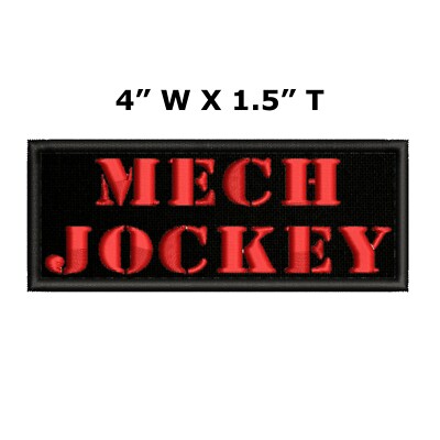 MECH JOCKEY Patch Embroidered Hook Loop Applique Robot Sci-fi Grim Tabletop