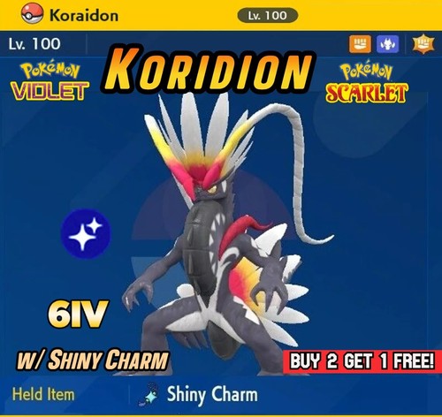 XXXL MAX SIZE SHINY KORAIDON ✨ Pokemon Scarlet and Violet 6IV, Holds Shiny Charm - 第 1/2 張圖片