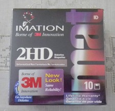 Disquettes Imation (3M) non formatées 3,5 pouces 2HD 2,0 Mo boîte scellée de !0