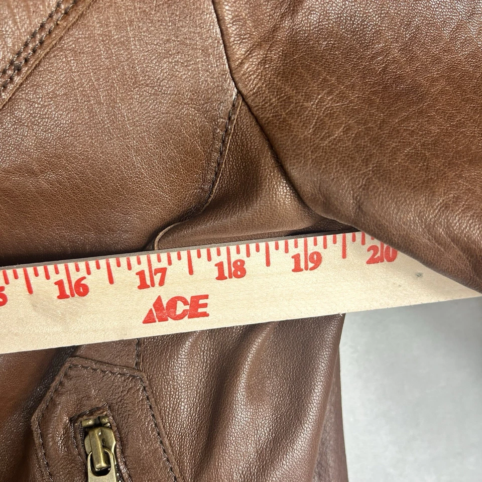 Marc New York 100% Leather Brown Moto Jacket Womens XL Buttery Soft - Image 3 of 4