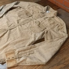 Vintage 90s Levi's Western Pearl Snap Men's Medium Long Sleeve Shirt Tan Stripe