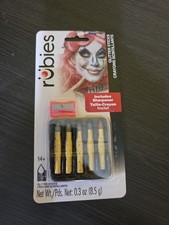 New/Sealed Glitter Sticks Makeup Set 5 Colors Sharpener by Rubies Halloween