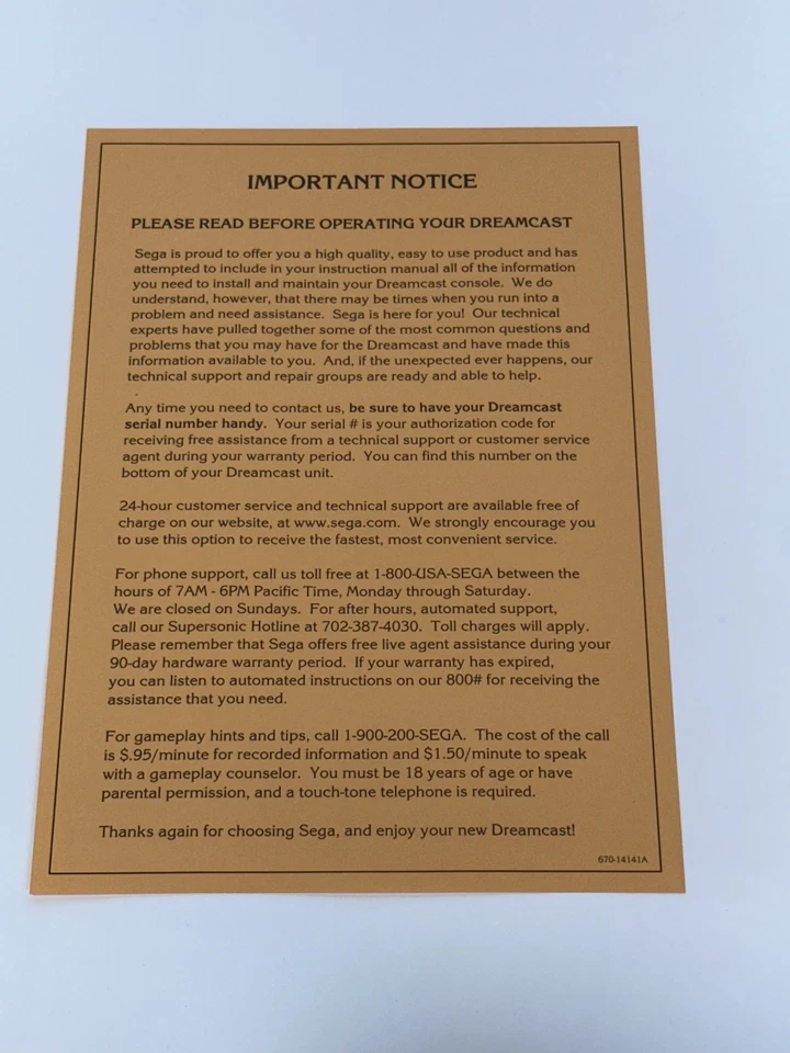 SEGA Dreamcast System Packet: Instruction Manual - Info Sheets + Web Browser CDs - Image 4 of 4