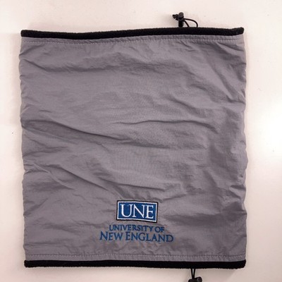University of New England UNE gray softshell neck gator winter fleece interior