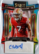 2023 Panini Select Charvarius Ward Signatures Tie-Dye Prizm Die Cuts #/25