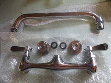 Serv-Ware WF12-CWP 8" Wall Mounted Faucet 12" Long Spout BRASS CHROME PLATE LB13