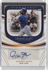 2022 Panini Immaculate Signatures Gold /7 Dominic Smith #IS-DS Auto ms9