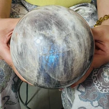 5.06LB TOP Natural Moonstone quartz ball crystal hand carved healing