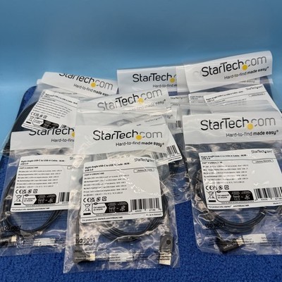10X StarTech 1m 3ft USB to USB C Cable - Right Angle USB Cable - M/M - 2.0 Cable
