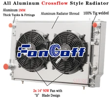 4 Row Radiator Shroud Fan For 1976-1996 79 JAGUAR XJS XJ12 V12 5.3L 6.0L AT