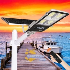 LED 12000000LM Solar Street Light Commercial Outdoor Road Dusk to Dawn Area Lamp