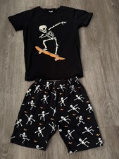 Boys Pajamas Set Glow in Dark Skull Halloween Kids 12 Years