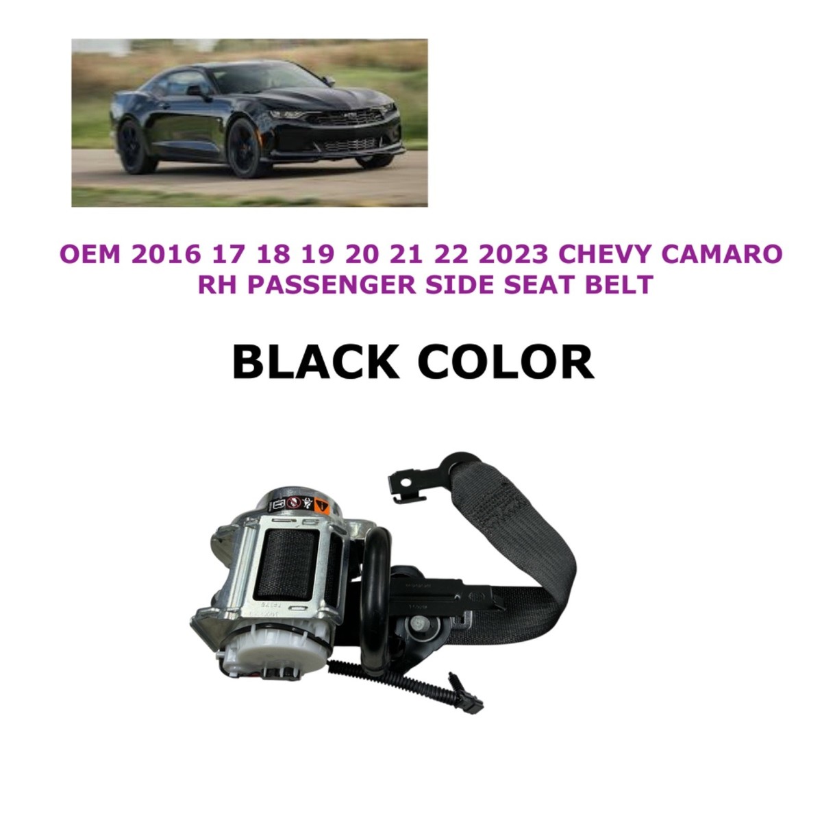 2016 17 18 19 20 21 22 23 2024 Chevy Camaro right side seat