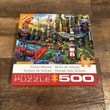 Eurographics 500 Large Piece Puzzle Totem Dreams Large Pieces Complete Used
