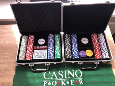 Weco Pokerkoffer aus Aluminium Alukoffer mit Jetons und 5 Würfel TOP Zustand - Bild 1 von 3