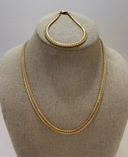 18ct 750 Yellow Gold 5mm Wide Snake Necklace (15.78g)  and Bracelet (6.62g)