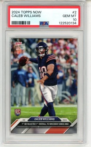 2024 Topps Now #2 Caleb Williams RC Rookie PSA 10 GEM #2 (EN)