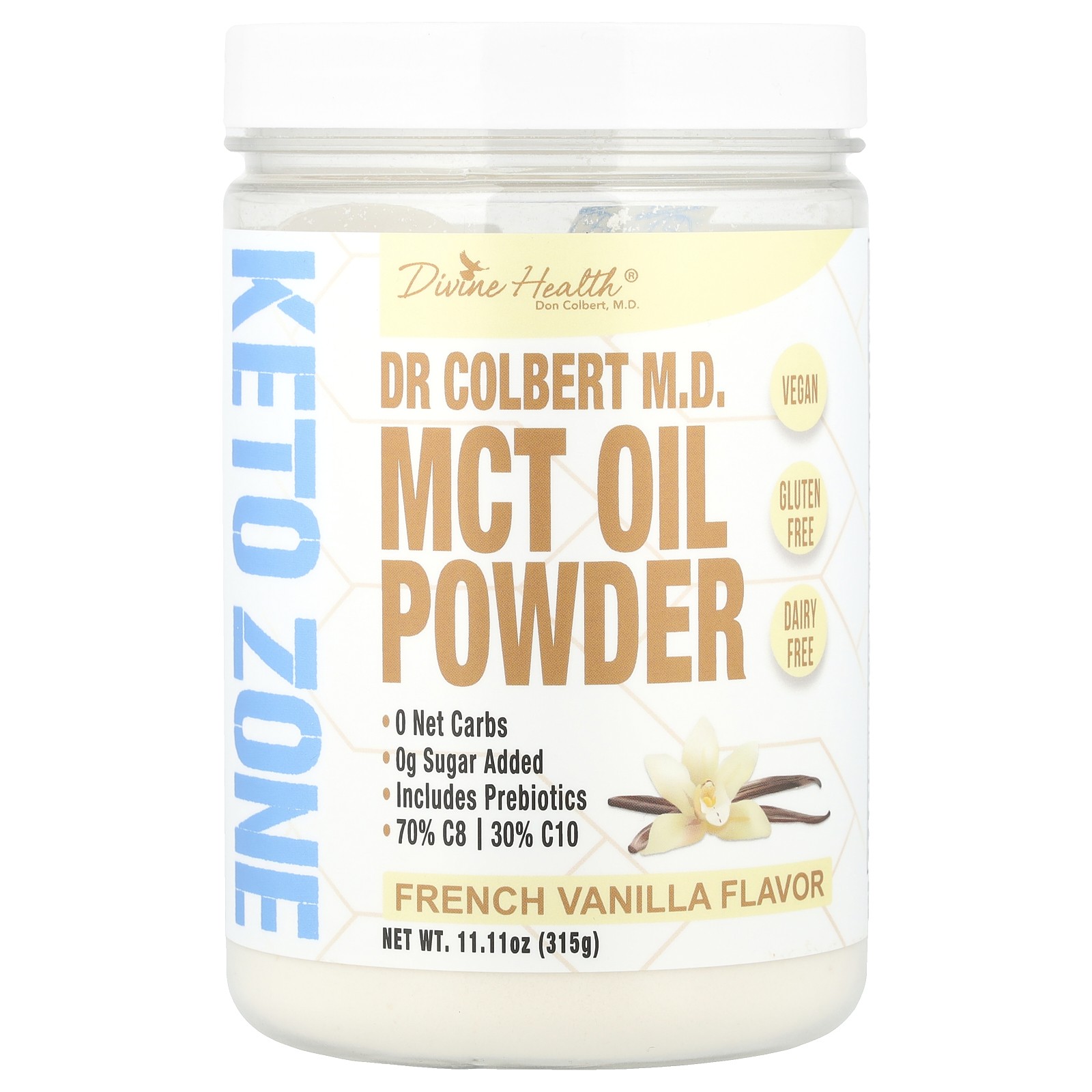 Dr Colbert M.D. MCT Oil Powder, French Vanilla, 11.11 oz (315 g)
