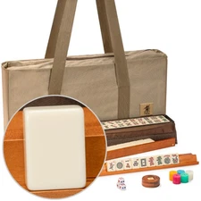 American Mahjong Set, "Mojave" (Ivory) with Brown Soft Case