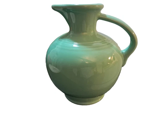 Homer Laughlin Fiestaware Carafe Pitcher Turquoise Green 60oz Handle HCL Retired