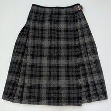 Margaret Howell checkered wrap pleated skirt size 1 gray