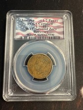 1938 Jamaica 1/2 Penny – PCGS WTC Ground Zero Recovery 961695.80/53689314