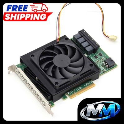 LSI 9300-16i SAS HBA 80 mm Cooling Fan Included + Shroud All-In-One Cooler Kit