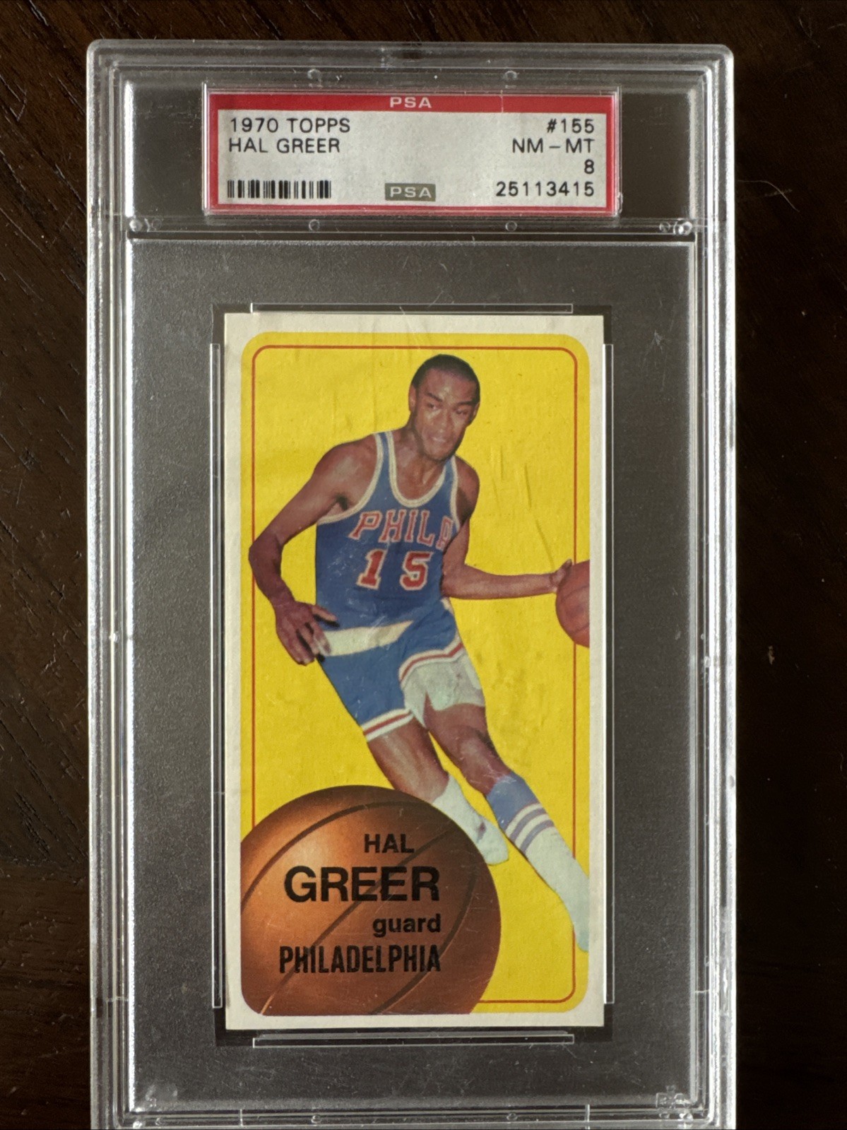 1970 TOPPS #155 HAL GREER PSA 8