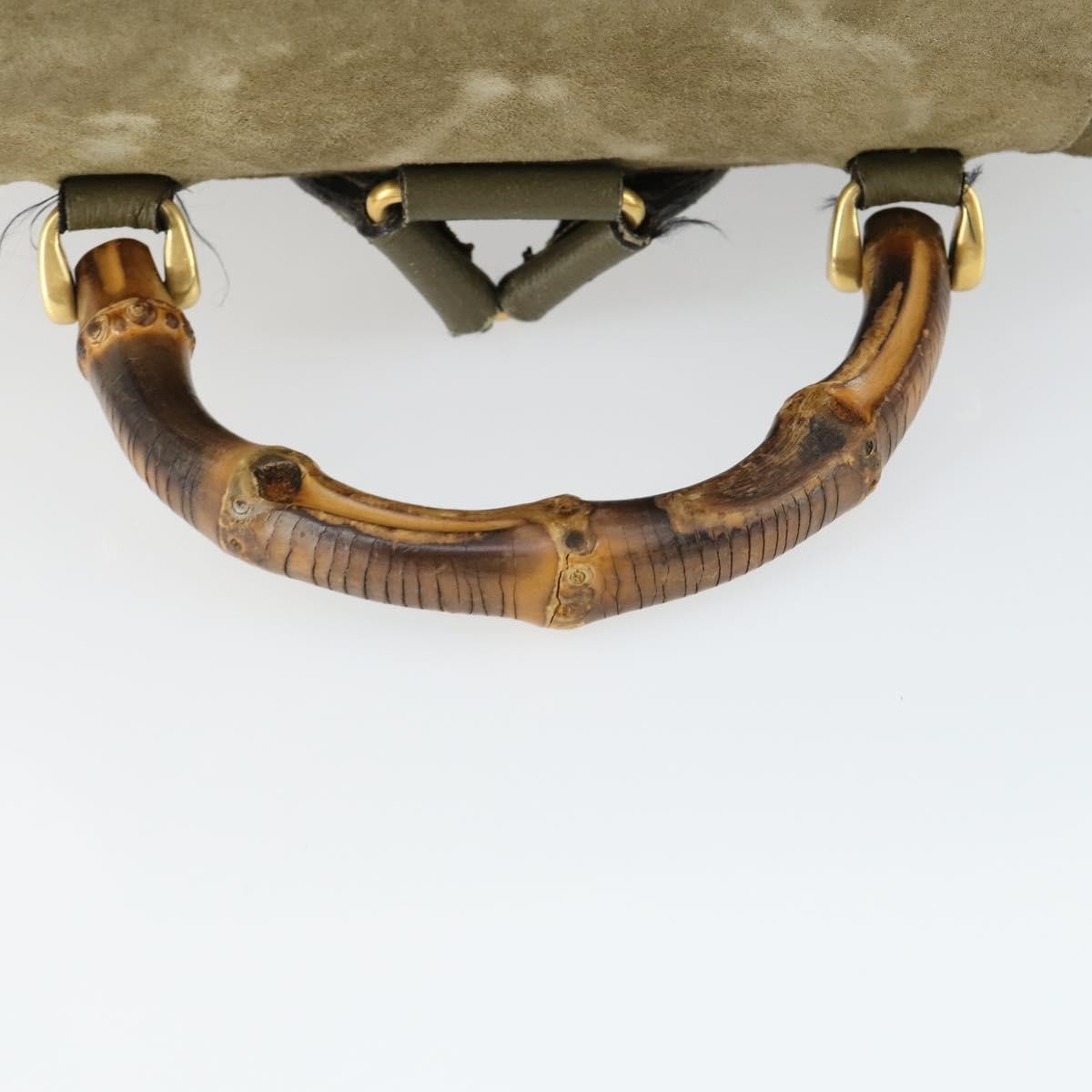GUCCI Bamboo Backpack Suede Khaki Gold 003 58 0016 Auth BA9952 GUCCI Bamboo Backpack Enamel Gold 003 1705 0030 Auth BA4926  main image 4