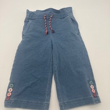 MATILDA JANE Blue Soft Denim Wide Leg Pants with Pink Buttons Size 2