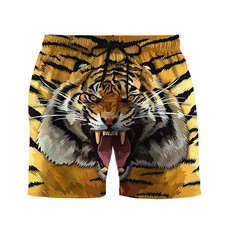 Men Animal Print Tiger Snake Zebra Hawaian Shorts