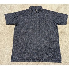 FootJoy FJ Golf Shirt Mens XL Navy Blue Cocktail Glasses Print Short Sleeve Polo